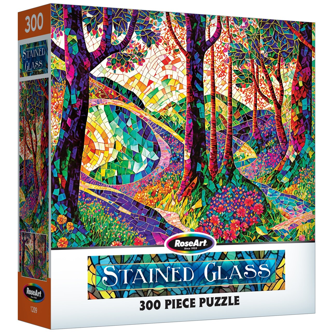 RoseArt Stained Glass Jigsaw Puzzle 300 Pieces 18"X24"-Long Winding Road